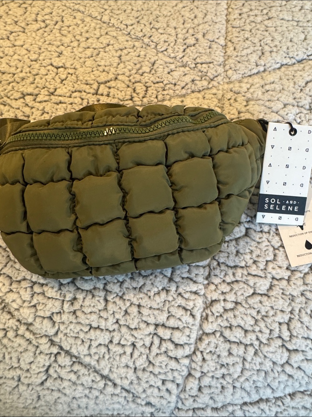Olive Quilted Waist Bag